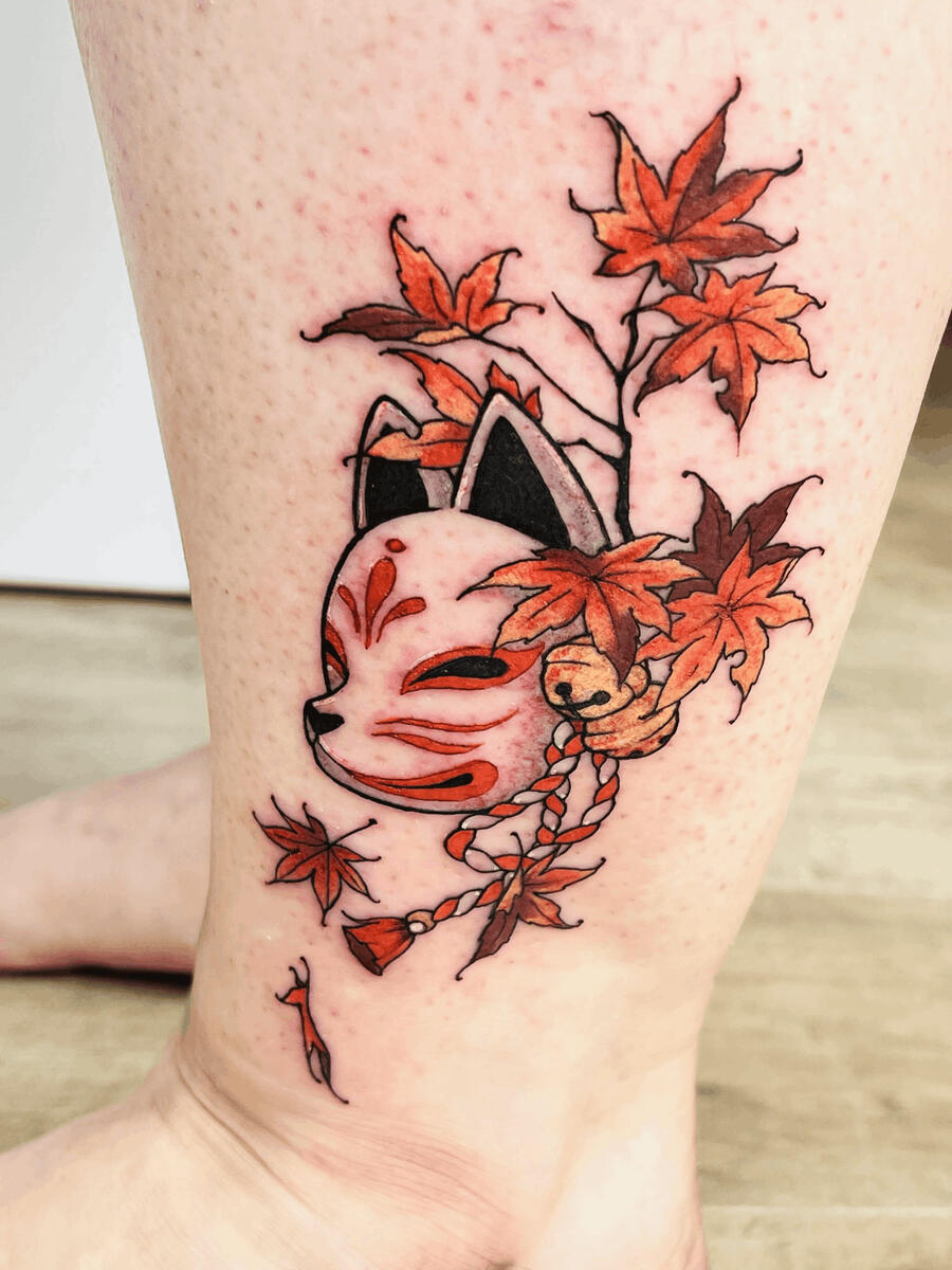 kitsune tattoo masque kitsune couleur