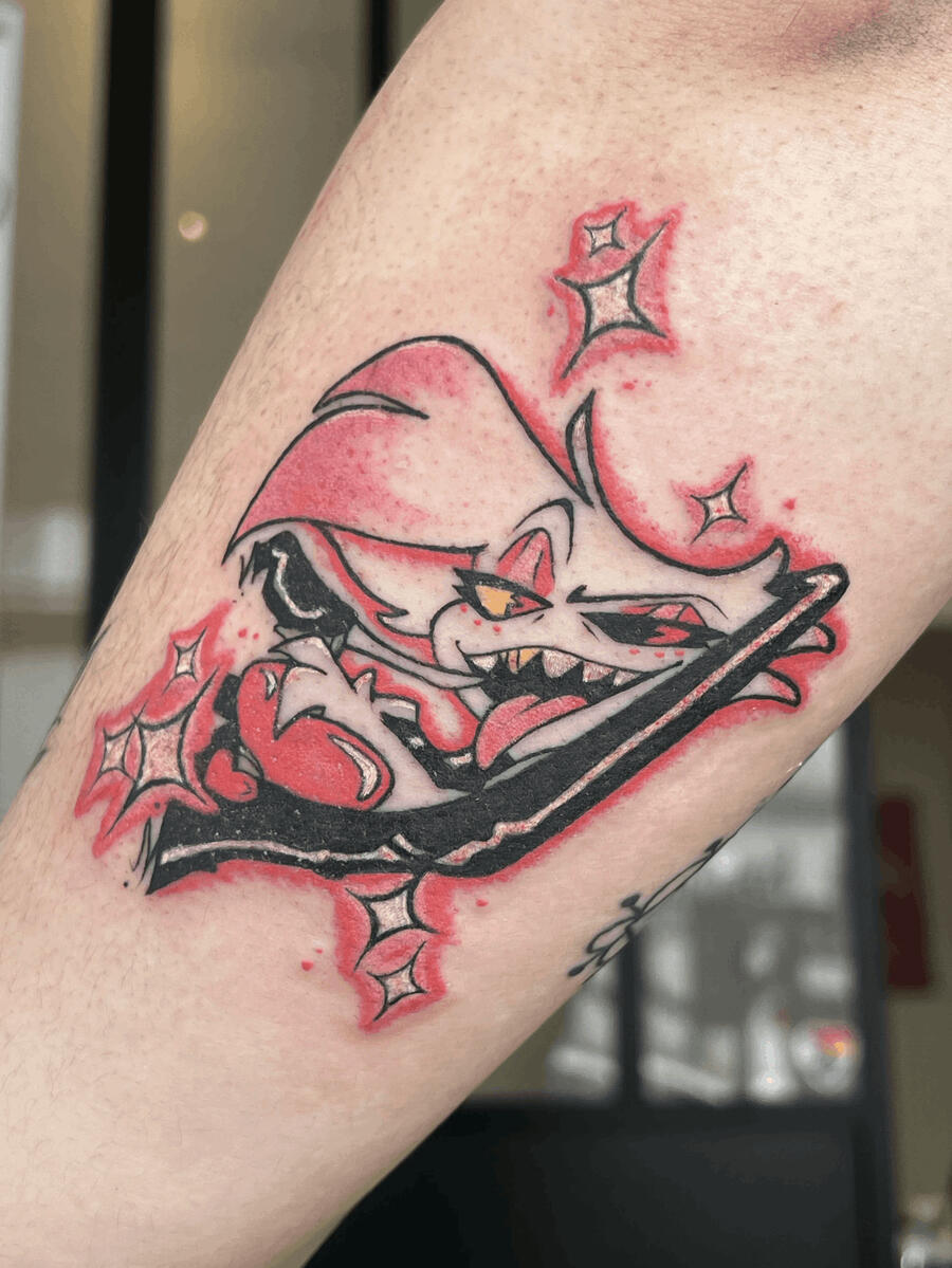 briochee tattoo hazbin hotel angel couleur