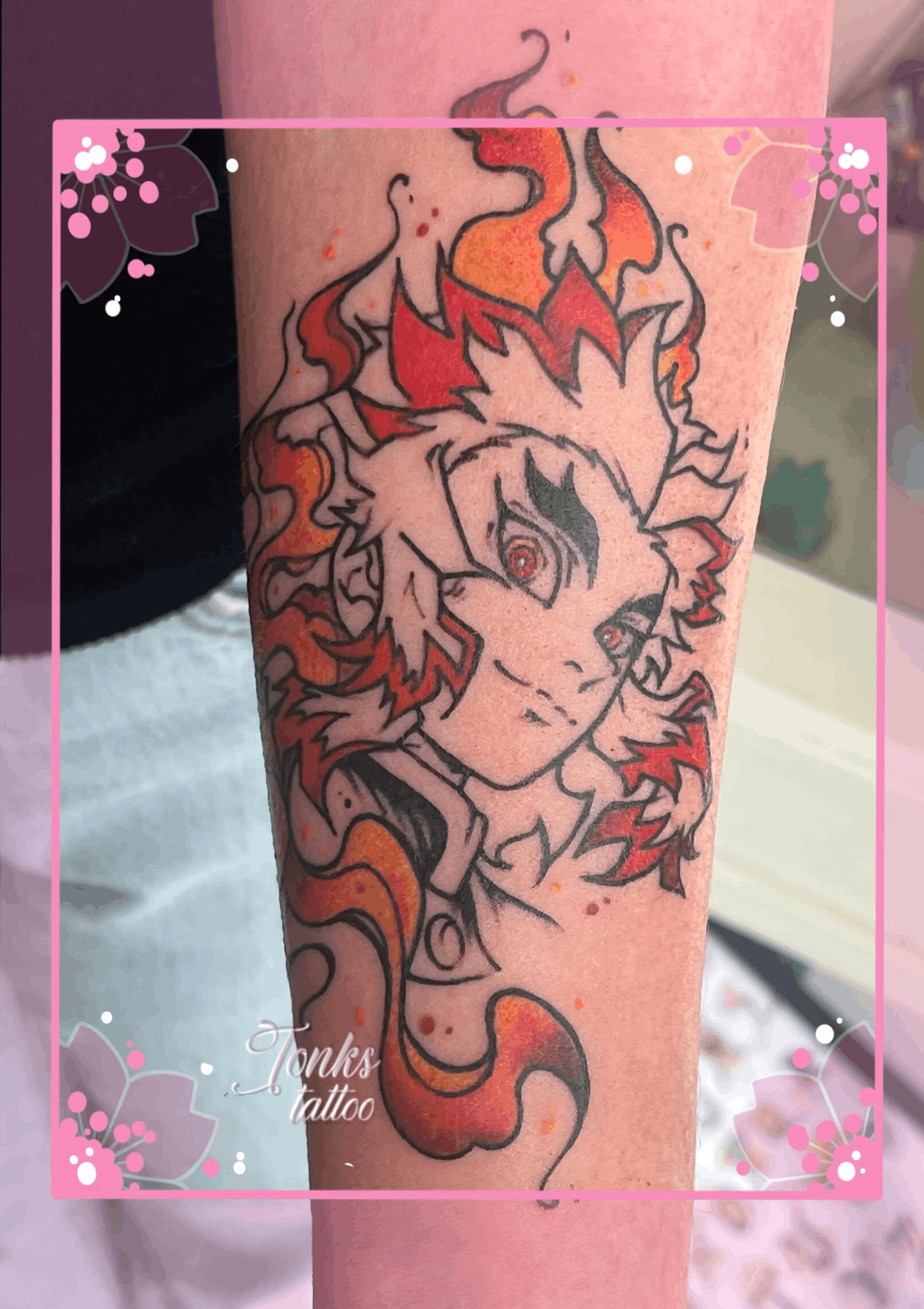 flammy Tattoo manga Demon Slayer couleur